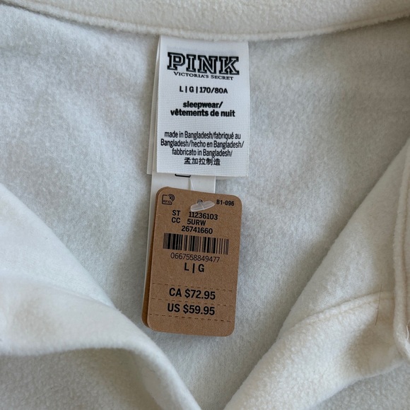 PINK Victorias Secret Fleece Pajama Top - Picture 4 of 5